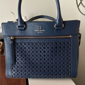Kate Spade Blue Satchel with Quilted Design